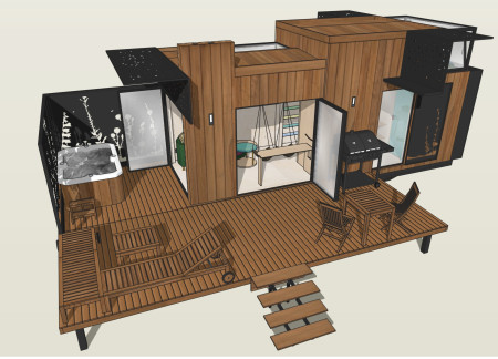 Laser-Cut Foliage Panels Enhance Mobile Dwelling Crafted from Sustainable Timber  