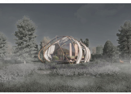 Flexible ETFE Shell Enveloping A Timber Retreat With Seasonal Adaptability 