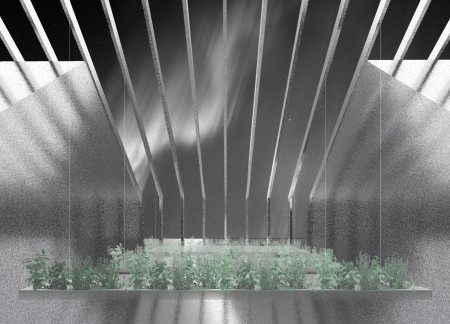 Permeable Metal Structure Enveloping Natural Gardens for Sustainable Dining Experience