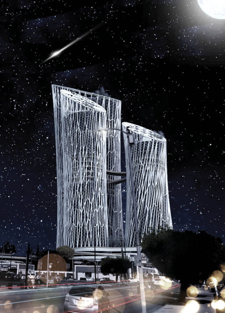 Cylindrical Structures With Green Roofs And Vertical Farming Integrating Natural Materials In Urban Living