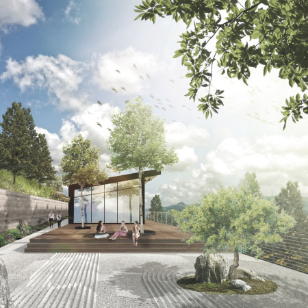 Rammed Earth Walls and Generous Glass Facades Create a Harmonious Yoga Studio Experience