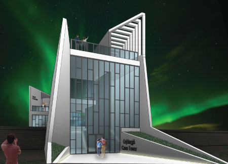 Visitor Center Designed with Transparent Facades and Weather-Resistant Seating in a Tectonic Landscape