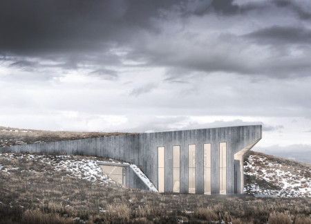 Turf-Covered Roofs and Ternary Cement Structures Shaping a Community Hub in Iceland