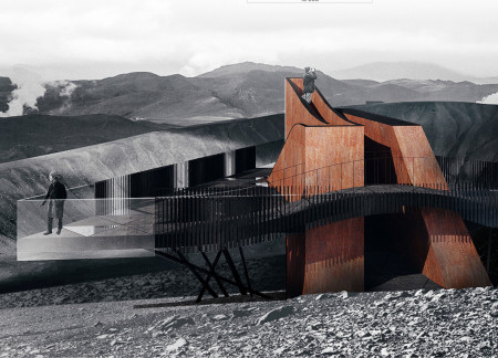 Corten Steel Integration with Natural Landscape in Northern Iceland Viewing Deck