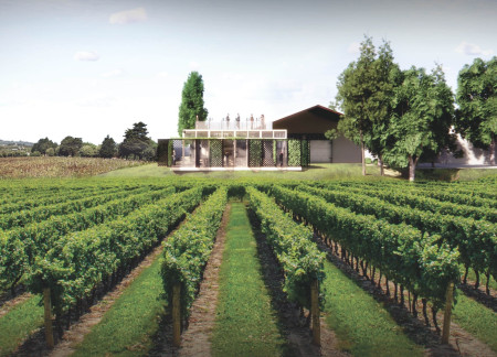 Charred Wooden Shingles and Cross-Laminated Timber Create a Harmonious Wine Tasting Experience Nestled in a Vineyard