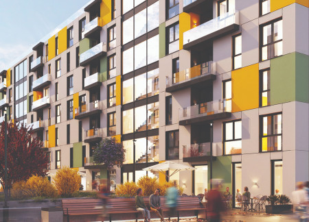Charred Wooden Shingles and Green Roofs Enhance Urban Community Living
