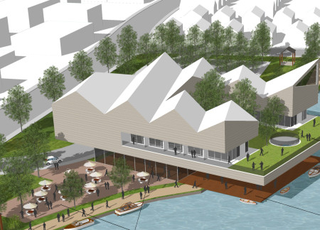 Floating Counseling Pavilions Crafted From Warm Timber Siding Nestled Along a Serene Waterfront