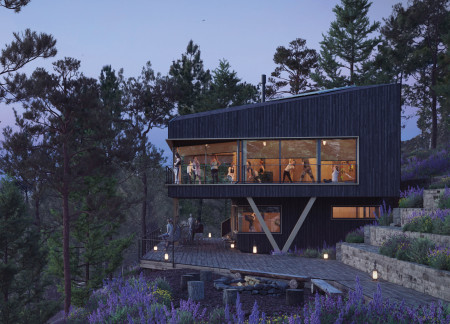 Charred Wooden Shingles And Glulam Framework Create A Retreat Amidst The Forest  