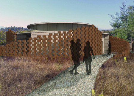 Cork Brick Facade and Spiral Layout Create A Dynamic Community Hub