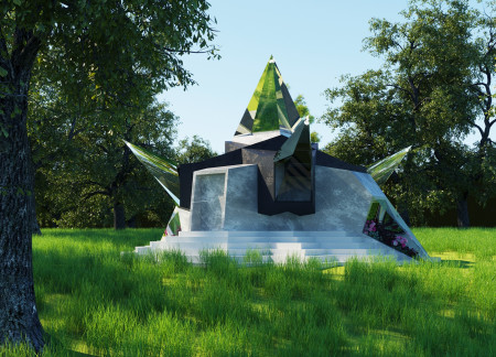 Prismatic Light Play in Concrete and Glass Retreat for Mindfulness  