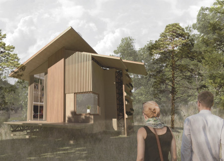 Charred Wooden Shingles and Cross-Laminated Timber Define A Compact California Retreat