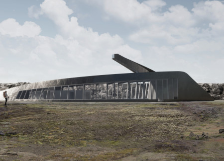 Canelivered Steel Truss and Reinforced Concrete Structure Embracing Geological Context as a Visitor Center  