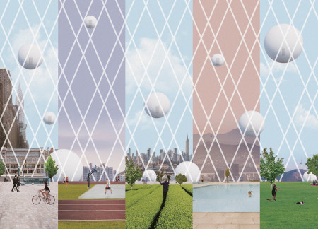 Spherical Living Units Using Steel Framework and Transparent Facades in Urban Environment