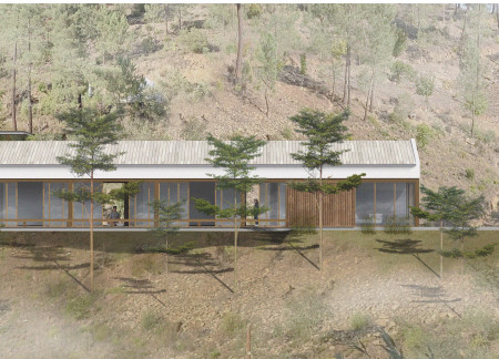 Cork Insulated Retreat With Expansive Glass Facades Nestled In Nature