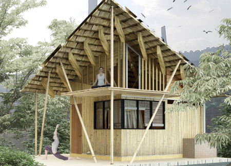 Bamboo Structures Elevated Above the Ground with Thatch Roofs for Tropical Retreats