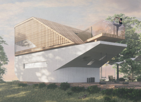 Cantilevered Glass Facades Harmonizing With Local Stone In A Sustainable Yoga Retreat  
