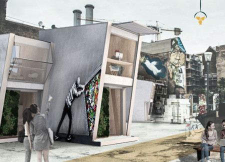 Charred Wooden Shingles and Cross-Laminated Timber Panels in a Multifunctional Urban Dwelling
