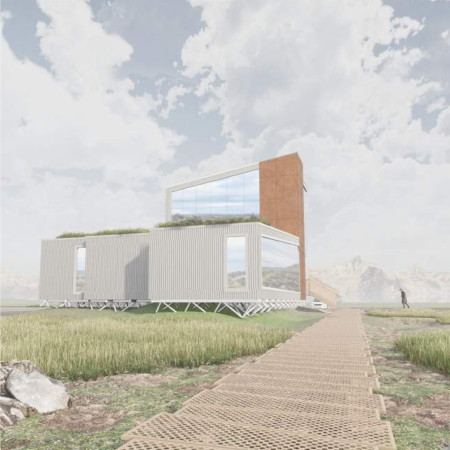 Charred Wooden Shingles and Cross-Laminated Timber Panels Shape a Community-Centric Hub