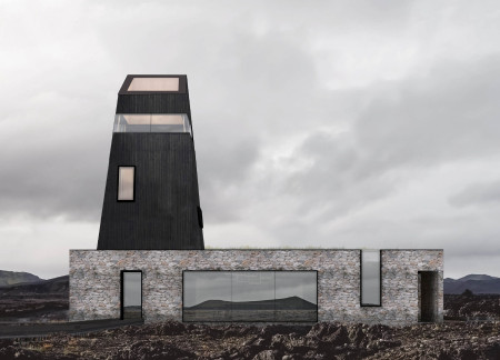 Cross-Laminated Timber Tower Offering Panoramic Views with Charred Wooden Shingles Cladding