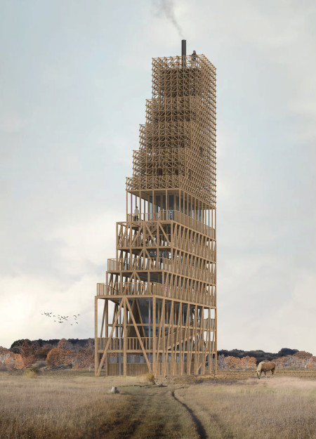 Charred Wooden Shingles and Cross-Laminated Timber Create a Harmonious Multi-Use Urban Space