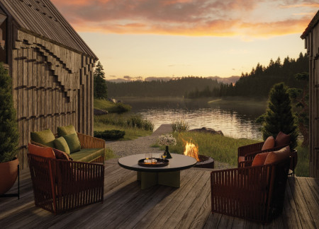 Charred Wooden Shingles and Cross-Laminated Timber Panels in a Modern Eco Retreat  