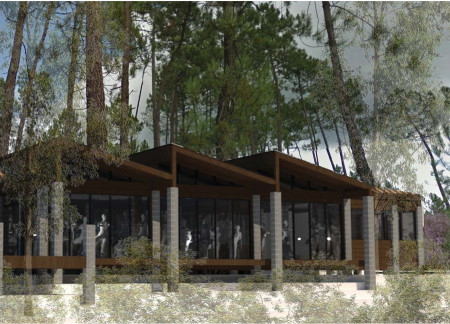 Charred Wooden Shingles and Reclaimed Materials Shape a Tranquil Yoga Retreat Amidst Nature