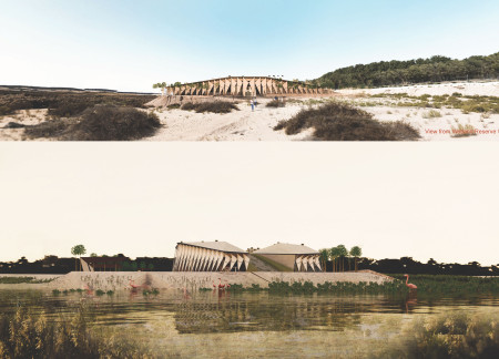 Adaptive Visitor Center Featuring Climate Skin and Natural Materials In Desert Wetlands