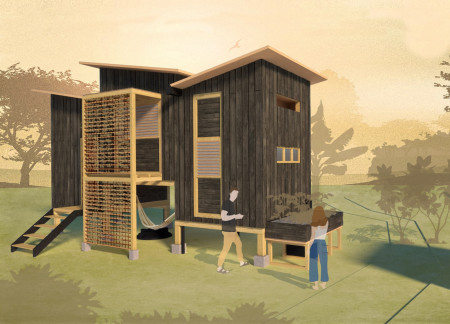 Natural Ventilation and Aquaponics in a Sustainable Timber Retreat  