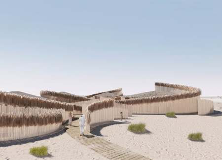 Visitor Center Crafted with Local Palm Leaves and Organic Design Principles in a Wetland Setting