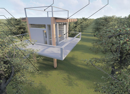 Sustainable Living Spaces With Mycelium Insulation and Glue-Laminated Timber Framework