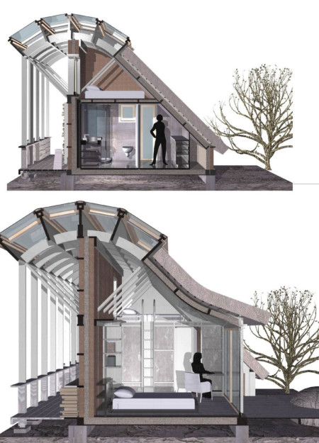 Thermal Mass Of Clay And Straw In Curvilinear Timber Huts For Ecological Community Living