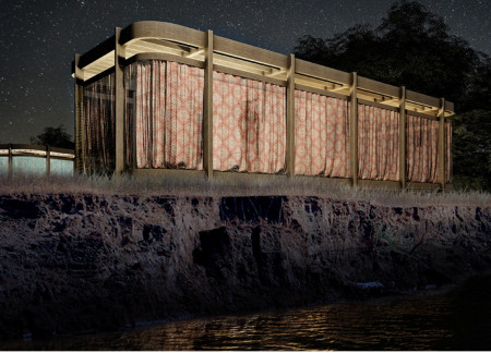 Handwoven Textiles and Rainwater Collection Enhance Sustainable Living in a Timber Cabin  