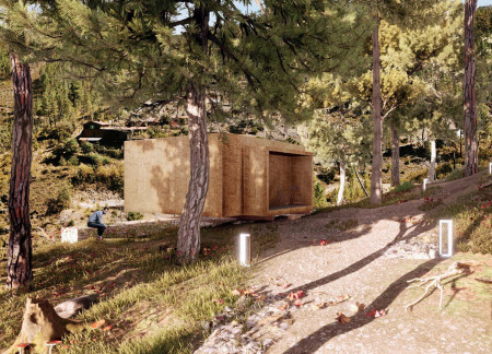 Cork Facade Embracing Nature in Eco-Friendly Modular Cabins  