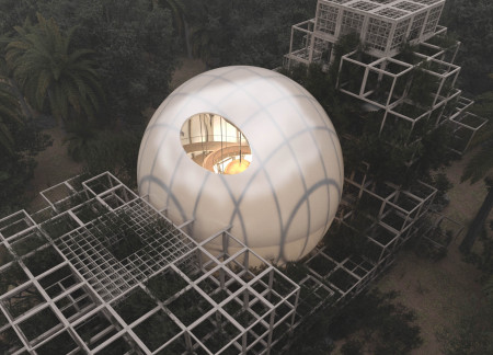 ETFE Dome Uniting Community Through Flexible Steel Structure and Natural Materials