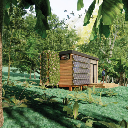 Elevated Bamboo Structure Featuring Green Roof Integration in the Amazon Rainforest