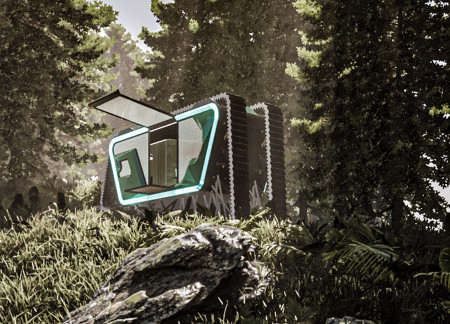 Solar-Powered Mobile Habitat With Advanced Water Filtration and Compact Timber Structure