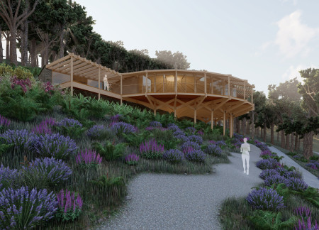 Rammed Earth Retreat with Circular Shala and Aromatherapy Gardens  