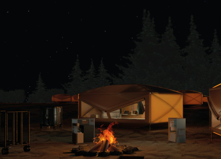 Portable dwelling with modular aluminum construction and breathable canvas for sustainable living