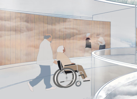 Hospice Center Embracing Natural Wood Finishes and Bioclimatic Design in a Mountain Setting