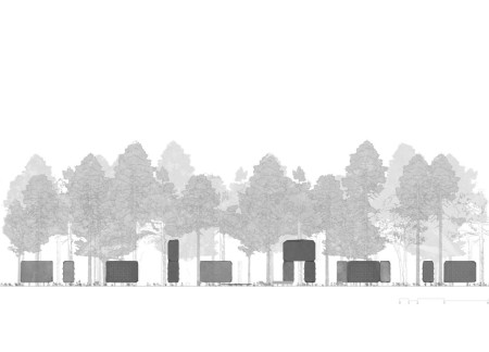 Memorial Space Blending Basalt and Natural Elements for Reflective Remembrance