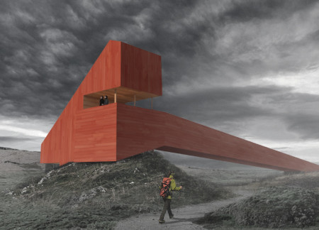 Falu Red Timber Structure Embracing Geothermal Energy in Volcanic Landscape