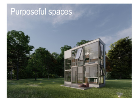 Charred Wooden Shingles and Cross-Laminated Timber Panels in Compact Urban Living Solutions
