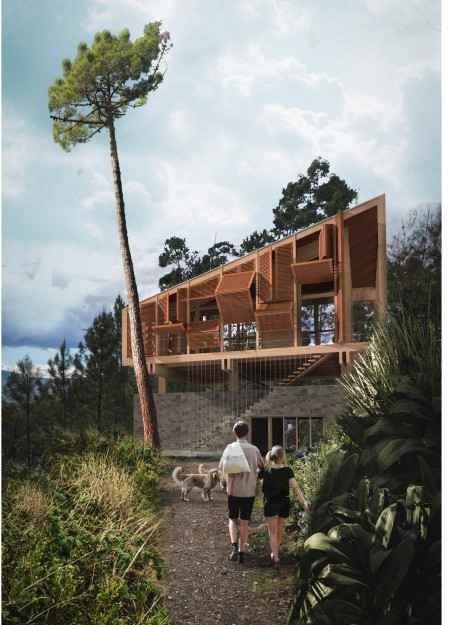 Charred Wooden Shingles and Local Stone Create a Harmonious Retreat Focused on Wellness