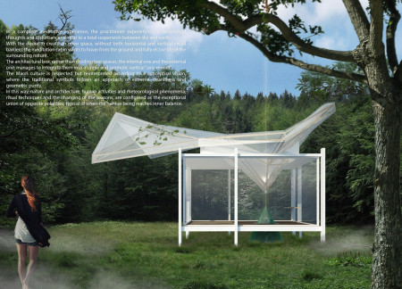 Translucent Walls and Triangular Altar Highlight Sustainable Sanctuary Crafted from Natural Materials