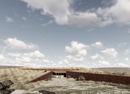Sustainable Pavilion With Vegetated Roof and Polished Concrete Embracing Icelandic Cinema