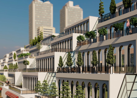 Charred Wooden Shingles and Green Roofs Define Sustainable Urban Living  