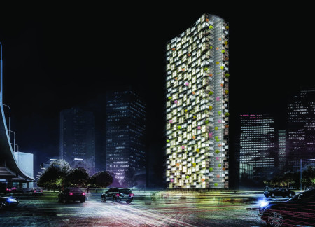 Bamboo-Structured Urban Living With Integrated Green Rooftops and Flexible Community Spaces