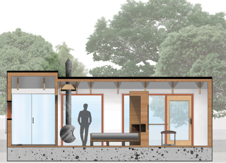 Charred Wooden Shingles and Cross-Laminated Timber Panels in a Multifunctional Forest Residence