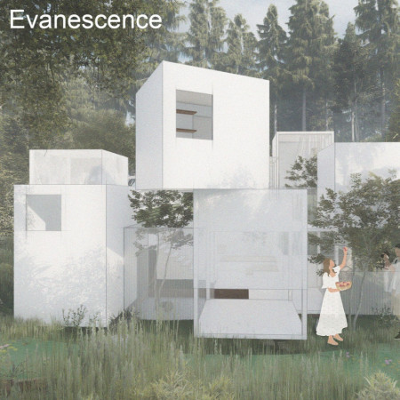 Translucent Polycarbonate and Textured Fabrics Enveloping a Contemplative Space in a Forest Setting