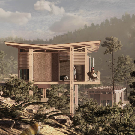 Charred Wooden Shingles and Cross-Laminated Timber Panels Create a Sustainable Retreat Nestled in the Valley